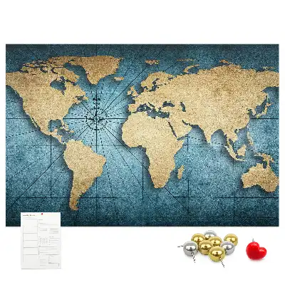 Nástěnka korková 3D mapa světa