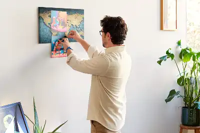 Nástěnka korková 3D mapa světa