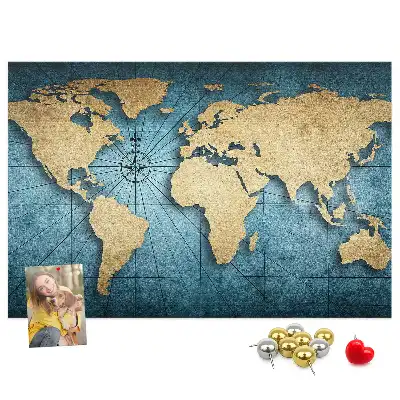 Nástěnka korková 3D mapa světa