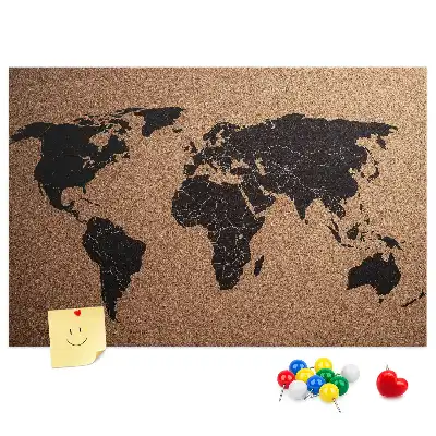 Nástěnka korková Mapa světa