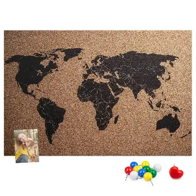 Nástěnka korková Mapa světa