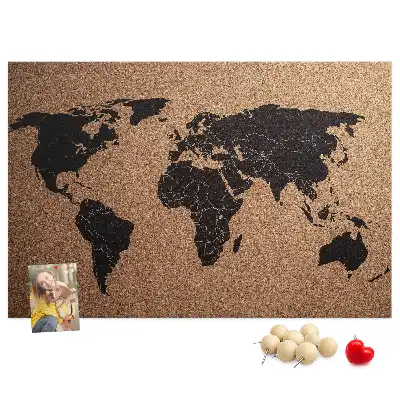 Nástěnka korková Mapa světa