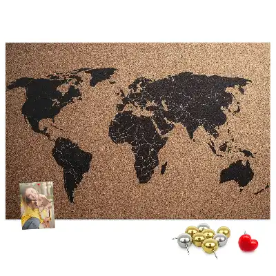 Nástěnka korková Mapa světa
