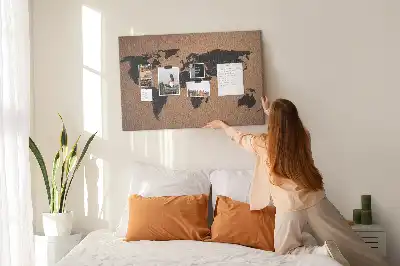 Nástěnka korková Mapa světa