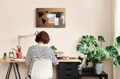 Nástěnka korková Mapa světa