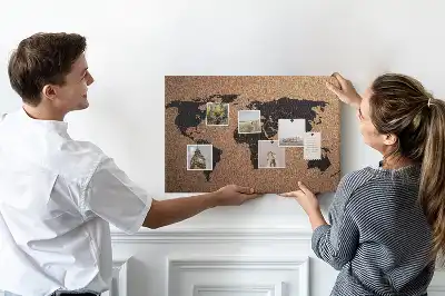 Nástěnka korková Mapa světa