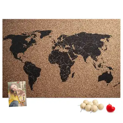 Nástěnka korková Mapa světa
