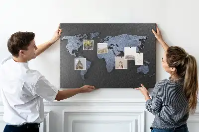 Nástěnka do dětského pokoje 3D mapa světa