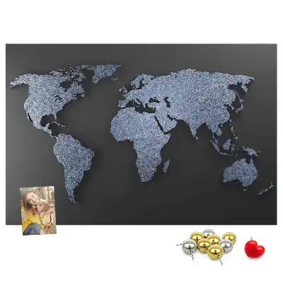 Nástěnka do dětského pokoje 3D mapa světa