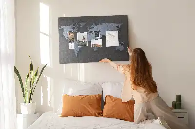 Nástěnka do dětského pokoje 3D mapa světa