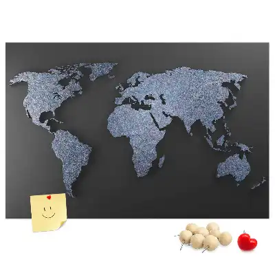 Nástěnka do dětského pokoje 3D mapa světa