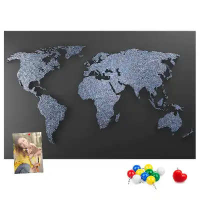 Nástěnka do dětského pokoje 3D mapa světa