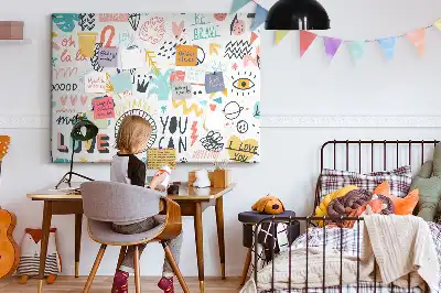 Nástěnka korková s motivem lineárních minimalistických kreseb