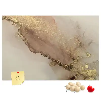 Nástěnka do dětského pokoje s motivem kamene se zlatým žilkováním