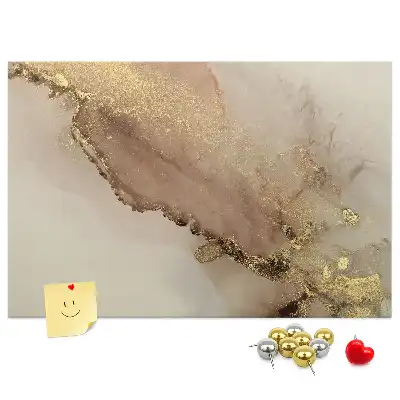 Nástěnka do dětského pokoje s motivem kamene se zlatým žilkováním
