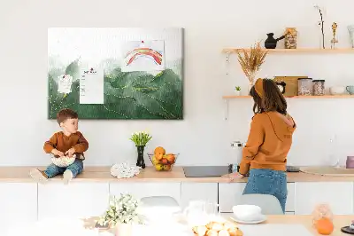 Korková nástěnka s moderními rostlinnými motivy