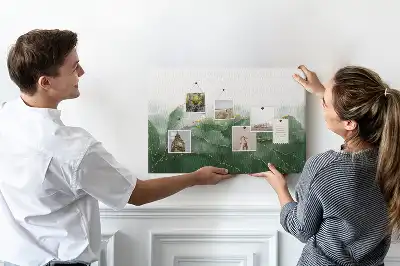 Korková nástěnka s moderními rostlinnými motivy