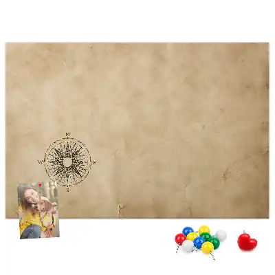 Korková nástěnka Kompas na plátně