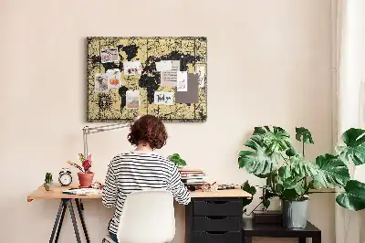 Korková nástěnka Zemský glóbus v retro stylu