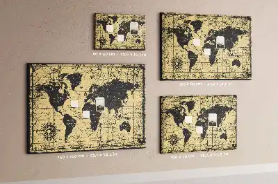Nástěnka korková Mapa světa ve vintage stylu