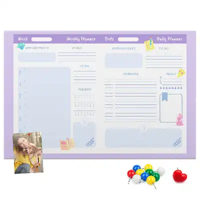 Korková tabule růžový roční plánovač