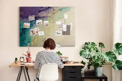 Dekorativní korková tabule se vzorem žilkovaného kamene