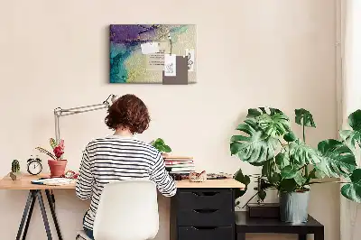 Dekorativní korková tabule se vzorem žilkovaného kamene
