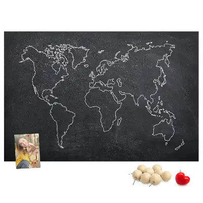 Nástěnka do dětského pokoje Osnova mapy světa