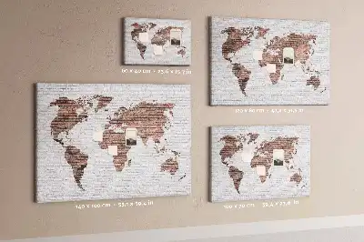 Korková tabule Mapa světa z cihel