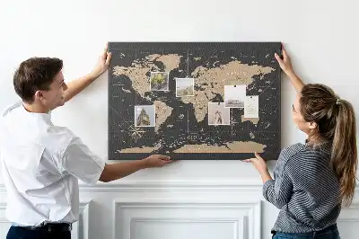 Nástěnka do dětského pokoje Stylová mapa světa retro