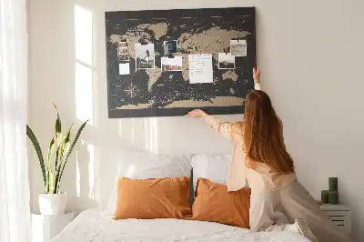 Nástěnka do dětského pokoje Stylová mapa světa retro