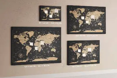Nástěnka do dětského pokoje Stylová mapa světa retro