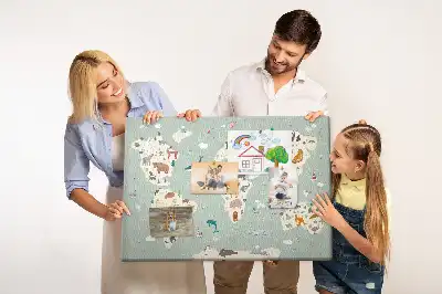 Nástěnka korková Mapa světa se zvířaty