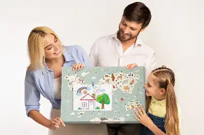 Korková nástěnka Zvířecí mapa světa
