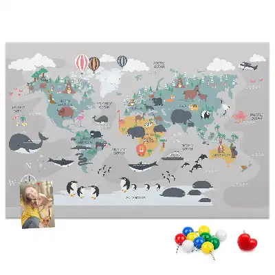 Nástěnka do dětského pokoje Kreslená mapa