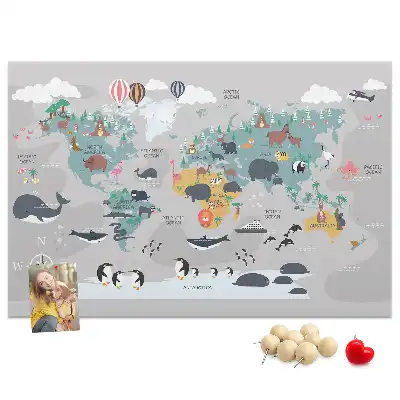 Nástěnka do dětského pokoje Kreslená mapa