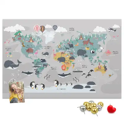 Nástěnka do dětského pokoje Kreslená mapa