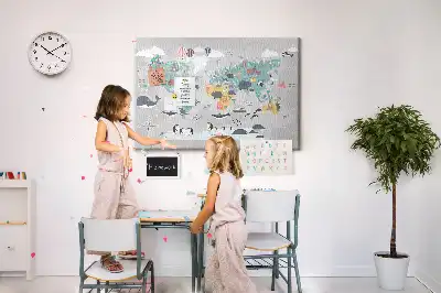 Nástěnka do dětského pokoje Kreslená mapa