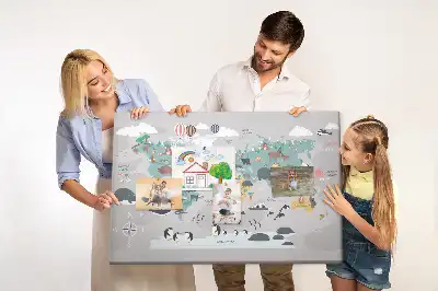 Nástěnka do dětského pokoje Kreslená mapa