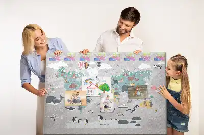 Nástěnka do dětského pokoje Kreslená mapa