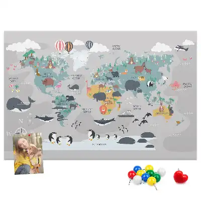 Nástěnka do dětského pokoje Kreslená mapa