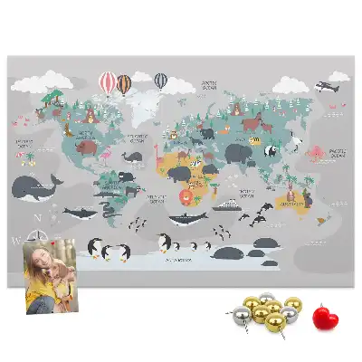 Nástěnka do dětského pokoje Kreslená mapa