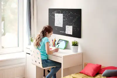 Korková nástěnka se státním rozdělením světa
