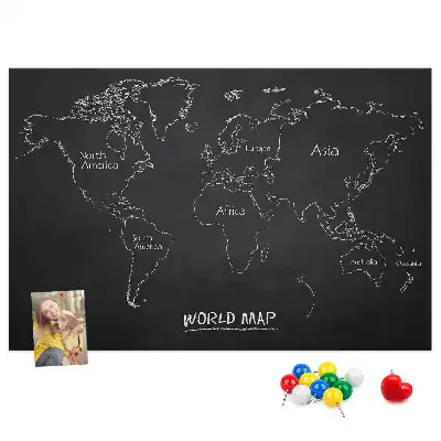 Nástěnka korková Země na mapě světa