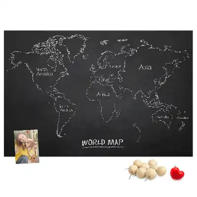 Nástěnka korková Země na mapě světa