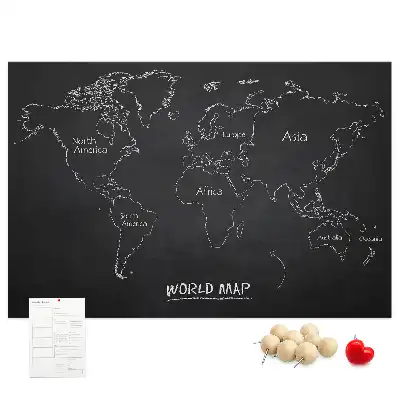 Nástěnka korková Země na mapě světa