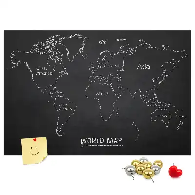 Nástěnka korková Země na mapě světa