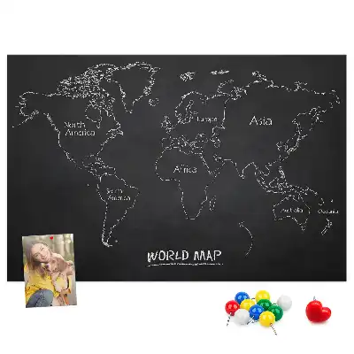 Korková nástěnka se státním rozdělením světa