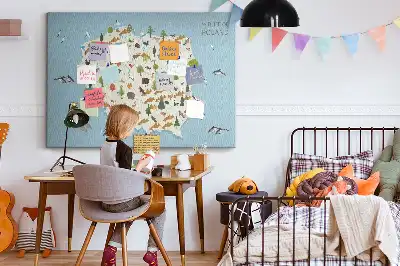 Korková nástěnka Mapa zvířat Polska