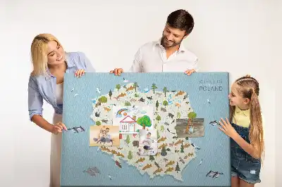 Korková nástěnka Mapa zvířat Polska